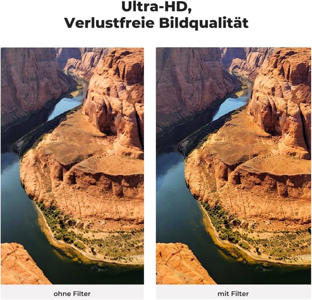 Detalle de K&F CONCEPT UV-Filter 58 mm, 9H Härte Schutzfilter (Nano Xcel) für Frontlinsen