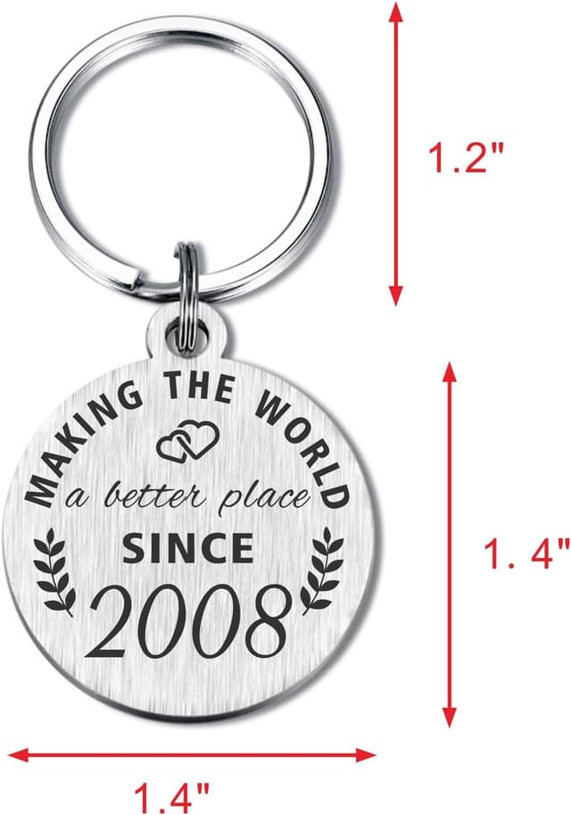 Detalle de 18th birthday keychain for 2008, 1.4 inch