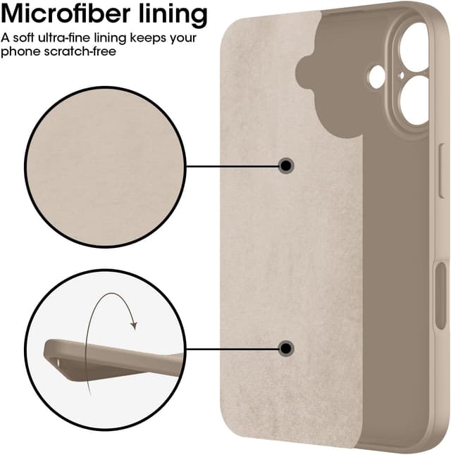 Detalle de KPPIT silicone case for iPhone 16 Plus – khaki shockproof strap case with full camera coverage