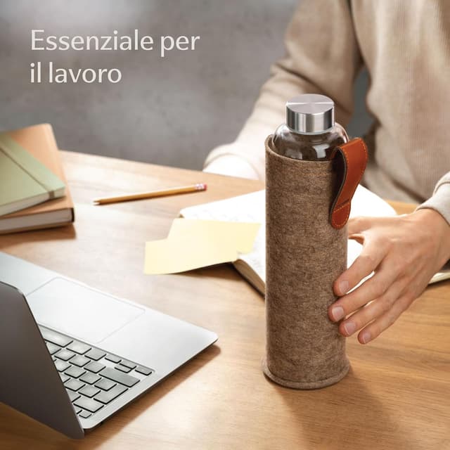 Thumbnail 5 de Cosumy Borraccia in Vetro 750 ml Feltro Sabbia