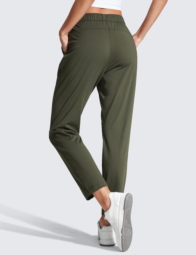 Detalle de CRZ YOGA Women’s 4-Way Stretch Ankle Golf Pants (7/8 Travel & Work Trousers) – Slim Fit