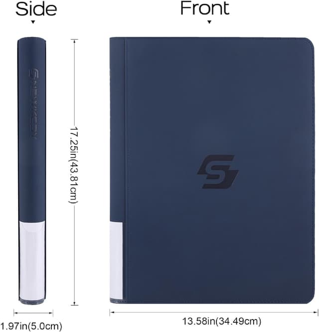 Detalle de Snekdy Premium 1024-Pocket Trading Card Binder (Blue) with Waterproof PU Leather Cover