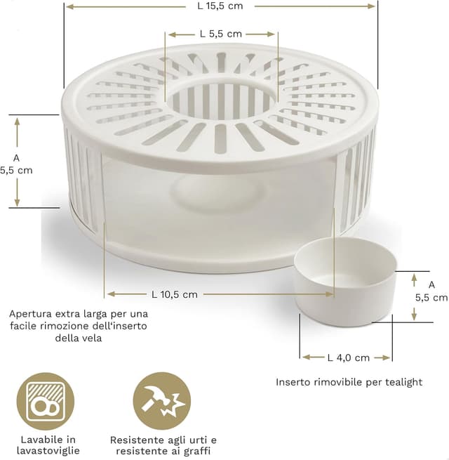 Detalle 2 de Scaldavivande Creano 15,5 cm in acciaio inox