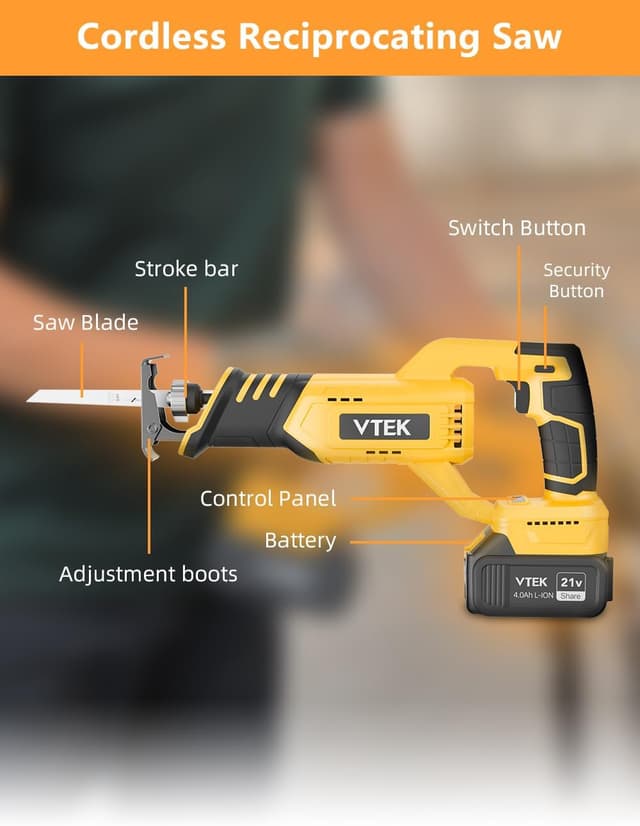 Detalle 2 de VTEK Akku Säbelsäge 20V Bürstenlos