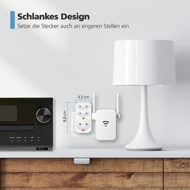 Detalle de benon 2er-Set Mehrfachstecker weiß mit Kindersicherung – 2 Euro + 1 Schuko, bis 3 Geräte