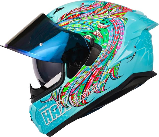 Detalle 2 de HAX Obsidian Pro Full Face Dual Visor Adult Motorcycle Helmet (Pinlock Ready, DOT Approved) – Slyer AQA XL