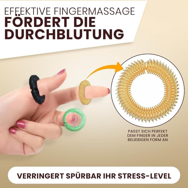 Detalle 2 de Massagefreund Akupressur Ringe Set 10-teilig