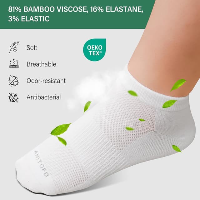 Detalle de ZAKASA Bamboo Ankle Men’s Trainer Socks with Seamless Toe & Arch Support