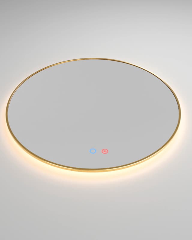 Detalle de Ledimex Espejo de baño redondo oro 🪞