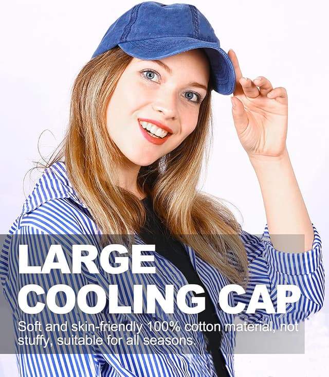 Detalle 2 de Zylioo Grande casquette homme XL/XXL vintage (60 à 65 cm) en coton, visière sport 7–9 cm