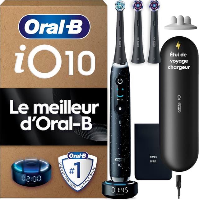 Detalle de Oral-B iO 10 brosse à dents électrique intelligente noire – 7 modes, capteur de pression et iO Sense