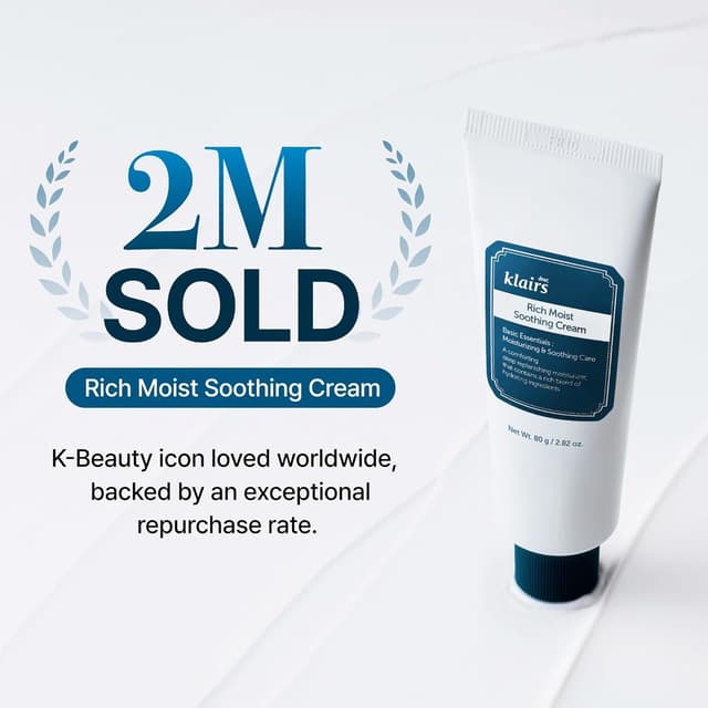 Detalle 2 de DearKlairs Rich Moist Cream 80ml for sensitive skin