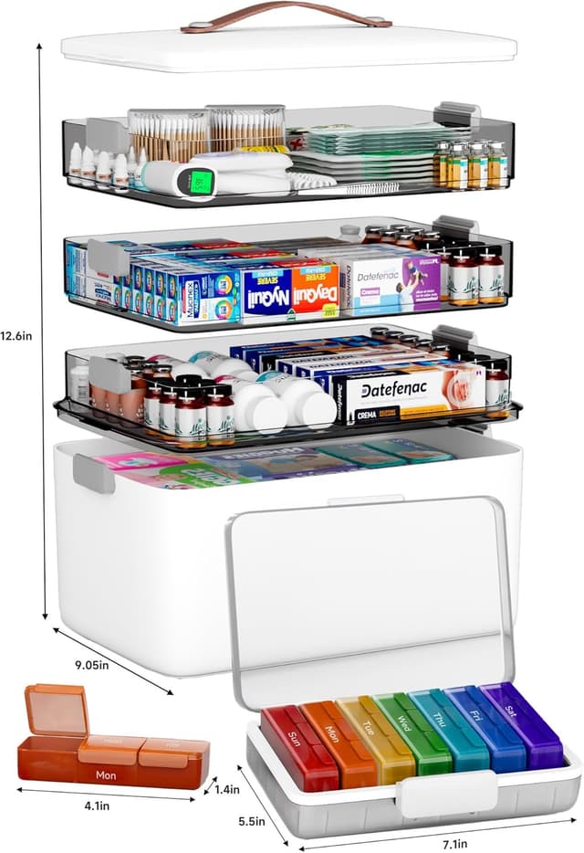 Detalle 2 de CTIME XXL Medikamentenbox 4-lagig
