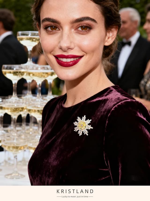 Thumbnail 2 de KristLand Schneeflocken Brosche 4,7 cm