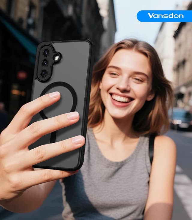 Thumbnail 6 de Vansdon Magnétique coque pour Samsung Galaxy A17 4G/5G avec verre trempé et compatibilité MagSafe (noir, mat translucide)