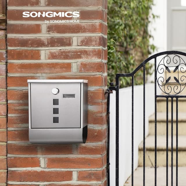 Detalle 2 de SONGMICS GMB020S02 Briefkasten 10 x 30,8 x 33,8 cm