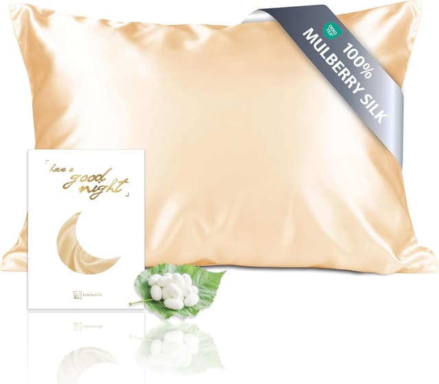 Imagen de townssilk Townssilk Kissenbezug aus 100% Maulbeerseide (19 mm) Gold, 50 x 90 cm en OfertitasTOP