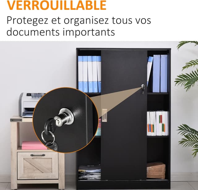 Detalle 2 de HOMCOM armoire de bureau 120H cm