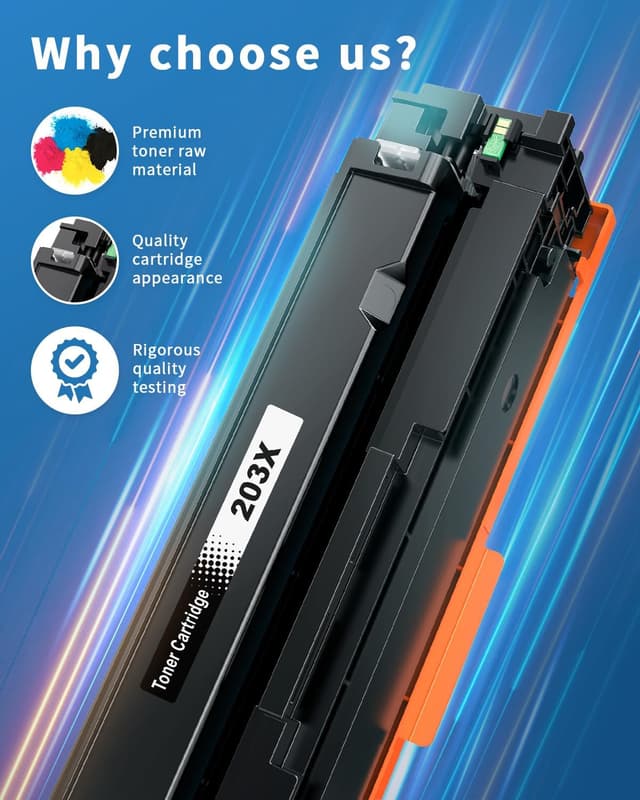 Detalle 2 de Colorfly 203X CF540X Toner Cartridge Compatible 4 Pack (CF540X/CF541X/CF542X/CF543X) for HP LaserJet Pro