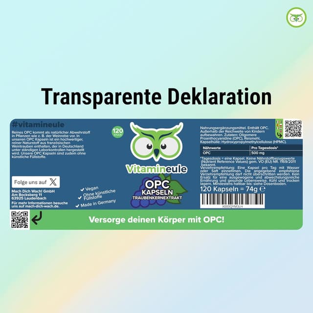 Thumbnail 4 de OPC Traubenkernextrakt Kapseln 500 mg đź’Š