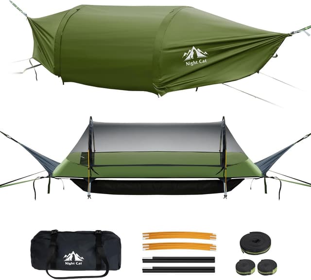 Detalle de Night Cat tenda amaca con zanzariera e fondo piatto per 1 posto