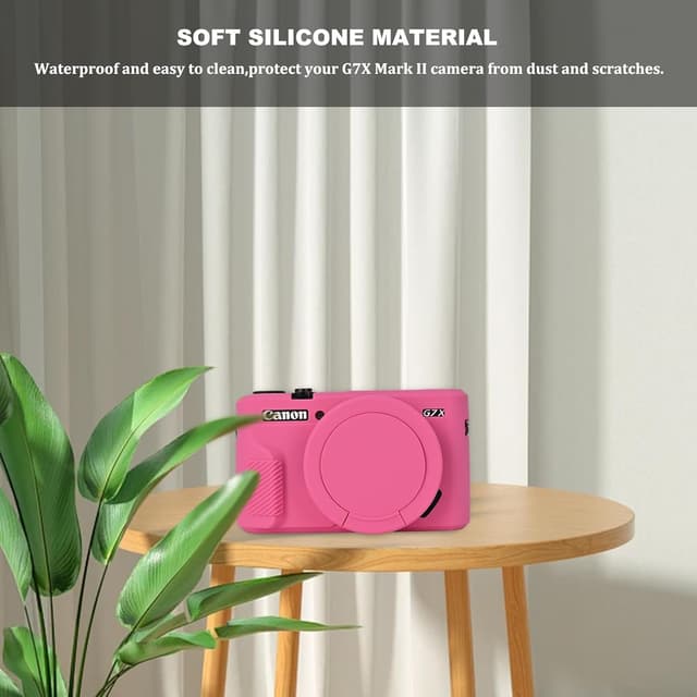 Detalle de Aisnyho G7X Mark II Kameratasche mit weicher Silikon-Schutzhülle (ultradünn, rosarot) – passend für Canon PowerShot G7 X Mark II