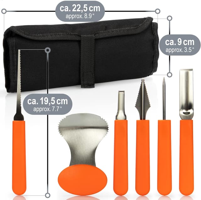 Thumbnail 4 de com-four® Ensemble de sculpture de citrouilles 6 pièces