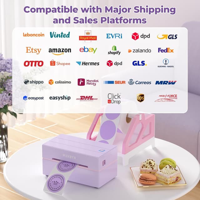 Detalle de MUNBYN Imprimante thermique 4x6 60 pages/min Bluetooth