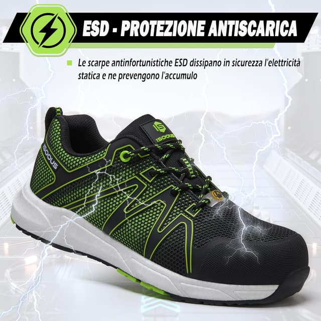 Detalle 2 de Scarpe antinfortunistiche uomo/donna S3 ESD SRC impermeabili KPU FO (EU 36-47)