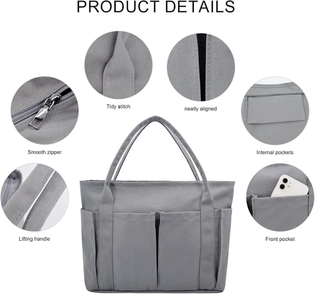 Thumbnail 3 de Große Canvas Tote Bag 45x34x15 cm