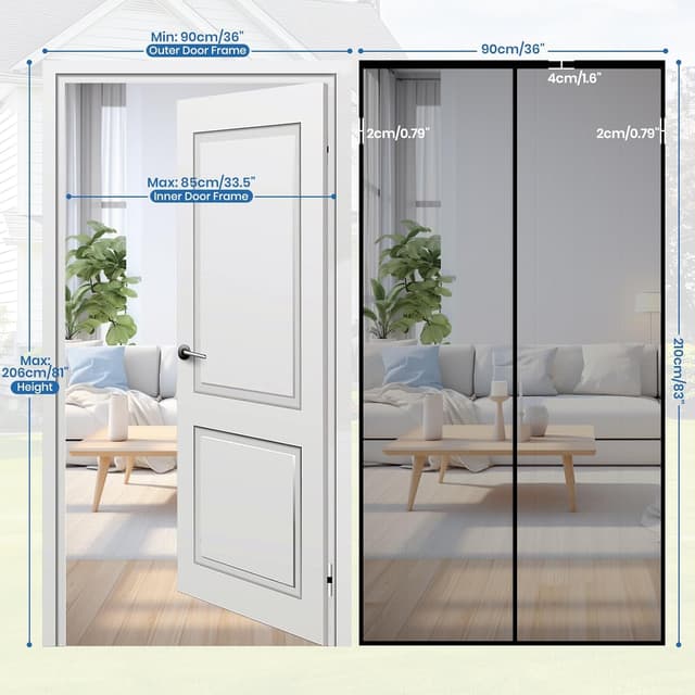 Detalle 2 de Velway zanzariera magnetica 90 x 210 cm