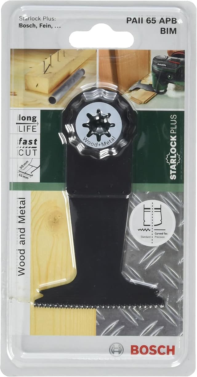 Detalle 2 de Lame plongeante Bosch Accessories BIM PAII 65 APB Wood and Metal pour Starlock, noir
