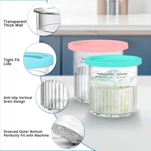 Thumbnail 4 de Ninja Creami NC299AMZ 16 oz Pint Containers 🍨