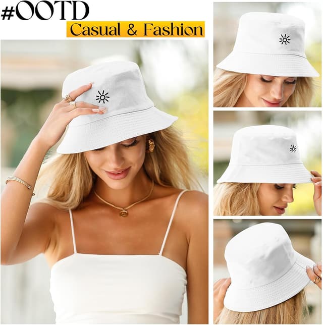 Detalle de Tuopuda Bob en coton anti-UV pliable unisexe (homme/femme) – chapeau de pêcheur de voyage