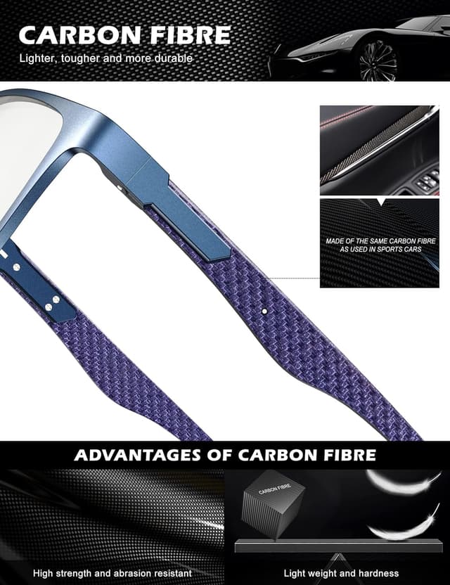Detalle de ANYLUV Blue Light Blocking Glasses for Men (Lightweight Al-Mg + Carbon Fiber Composite Frames)