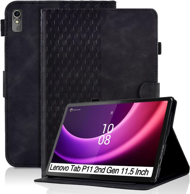 Detalle de Vkooer Schutzhülle für Lenovo Tab P11 (2. Gen) / Pad Plus 2023 (11,5 Zoll) mit Stifthalter – PU-Leder Flip Case, Schwarz