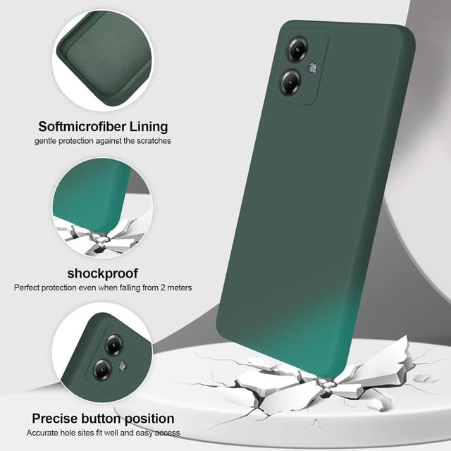 Detalle de GiiYoon Liquid-Silicone-Case für Motorola Moto G14 (grün) – weiche Hülle mit Rundumschutz