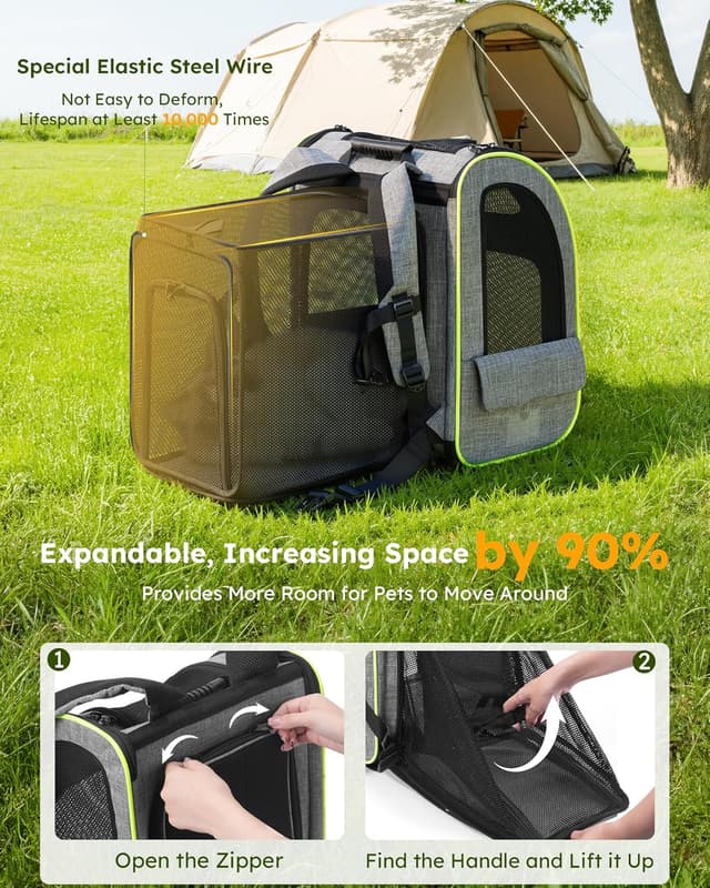 Detalle de pecute Cat Carrier Dog Backpack Expandable 68cm