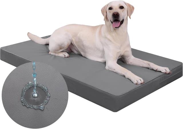 Detalle de Favodormir Waterproof Dog Bed for Crate with 7cm Orthopedic Egg-Crate Foam, Grey (88x55x7cm)