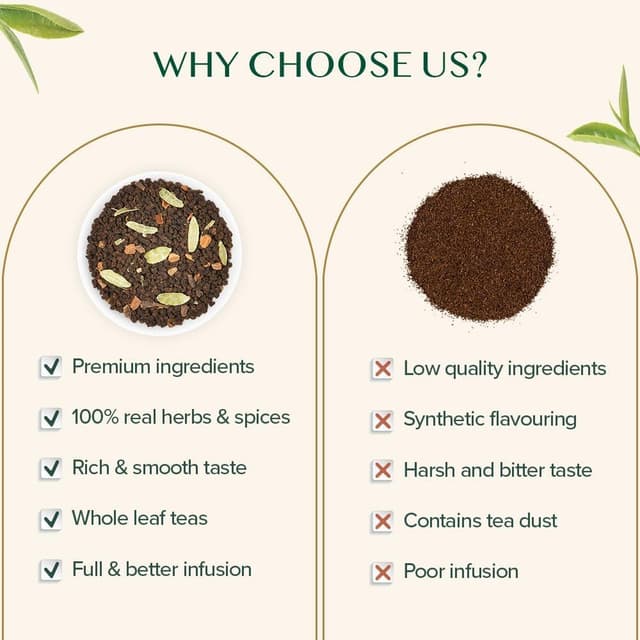 Detalle de VAHDAM Masala Chai Tee als losem Blatt (100 g) – schwarze Tee-Mischung mit Zimt, Kardamom, Nelken & schwarzem Pfeffer