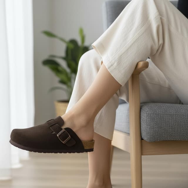 Thumbnail 4 de CUSHIONAIRE Hana suede leather clog — women’s slip-on shoes