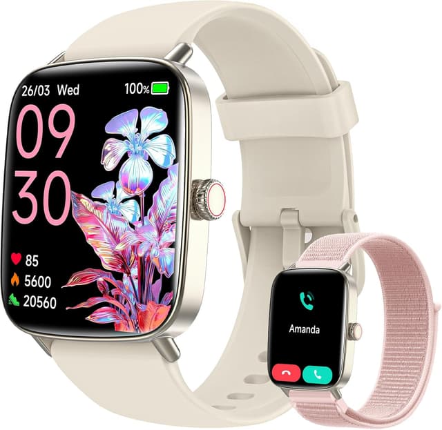 Detalle de Yoever Smart Watch for Women (Answer/Make Calls) with 1.85" HD Screen, Bluetooth 5.3 & IP68