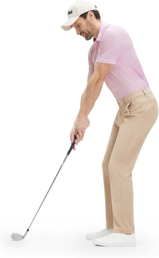 Detalle 2 de M MAELREG Men’s Dry Fit Short Sleeve Golf Polo Shirt with Print (Moisture Wicking, UPF 30+)