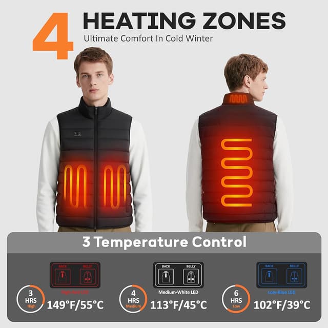 Thumbnail 1 de seenlast Heated Gilet 10,000 mAh power bank heated vest