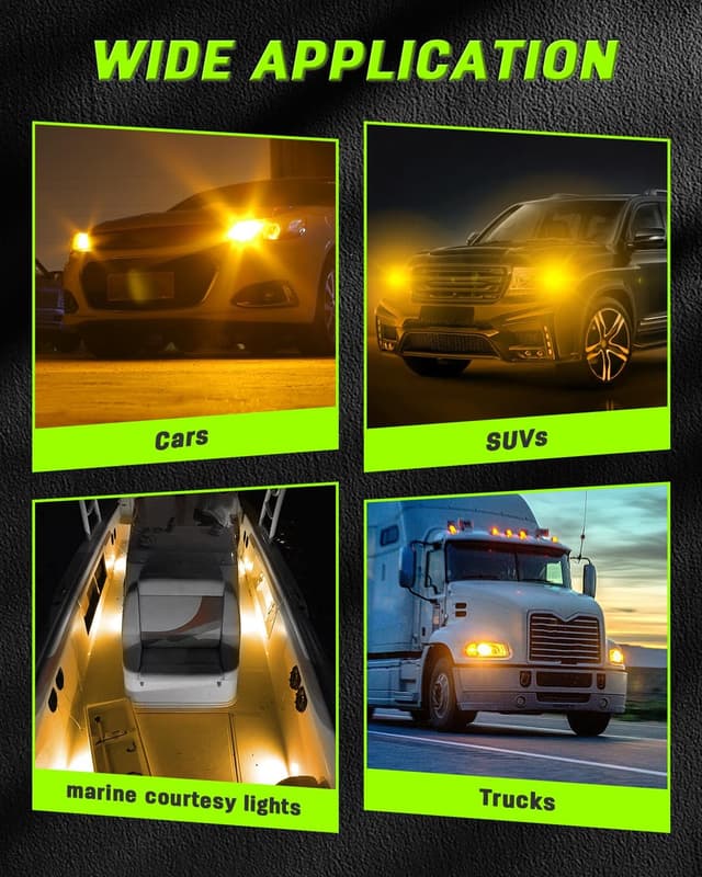 Thumbnail 6 de Defvnsy 2x Amber/Yellow 1157 BAY15D LED Indicator Bulbs (P21/5W) for 12V DC – Turn signal, marker and more