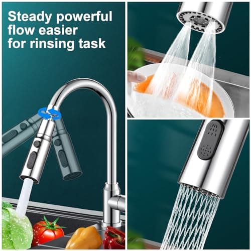 Thumbnail 7 de OSDUE juego de aireador de grifo de 360° con 3 modos (M22–M24, G1/2) para cocina