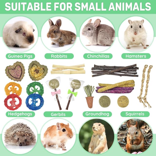 Detalle 2 de Ousiya 26-in-1 natural rabbit toys set