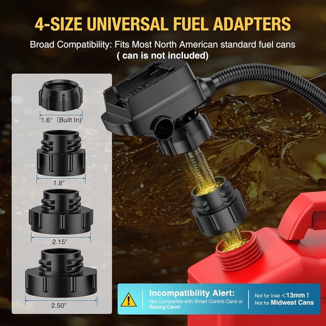 Detalle 2 de CRESTWAVE Cordless Fuel Transfer Pump (3.2 GPM) with Auto-Stop and Battery Compatibility