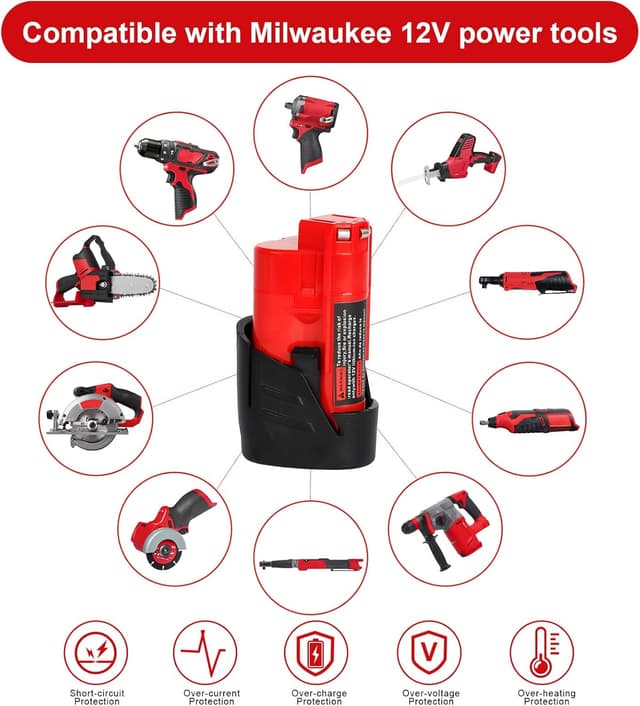 Detalle 2 de Powarobor M12 12V 3,0Ah caricabatterie