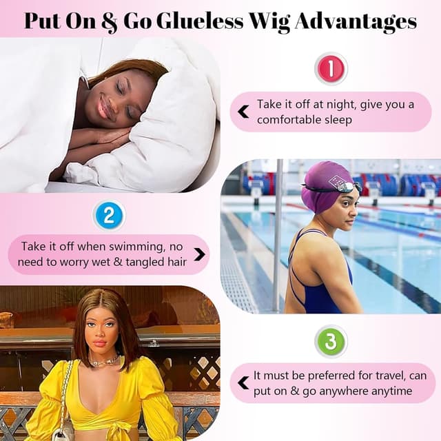 Detalle 1 de Perruque femme light brown bob 12 pouces